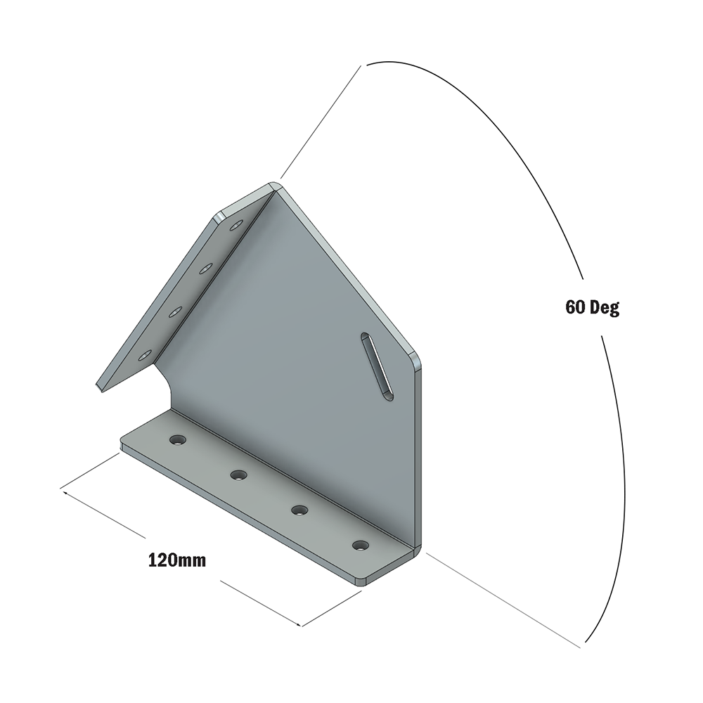 43-460-0 ALUMINUM PROFILE STAIR PART<br>60 DEGREE CONNECTION 45MM X 180MM STAIR STRINGER